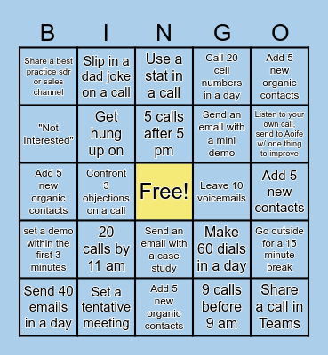 SDR Bingo Card