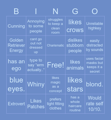 Calzone Kinnie Bingo Card