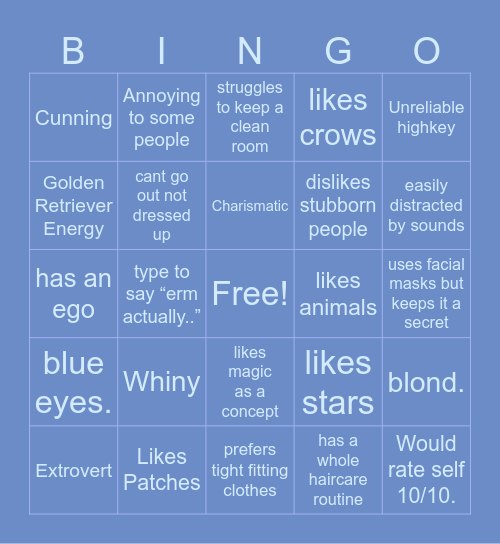 Calzone Kinnie Bingo Card