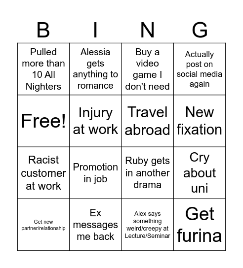 2025 Cole Bingo! Bingo Card
