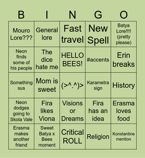 SETESSA Bingo Card