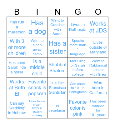 Find Someone Who... Bingo Card