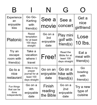 2025 Bingo Card