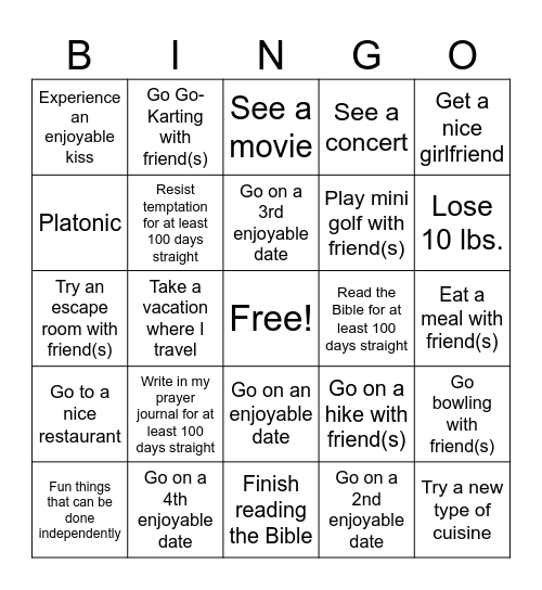 2025 Bingo Card