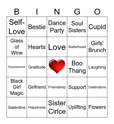 Galetine's Day Bingo Card