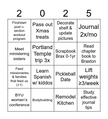 Jessica's BINGO Card