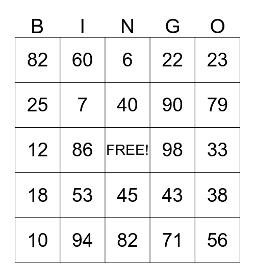 VVT Safety BINGO Card