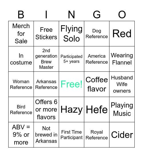 Frost Fest Bingo Card