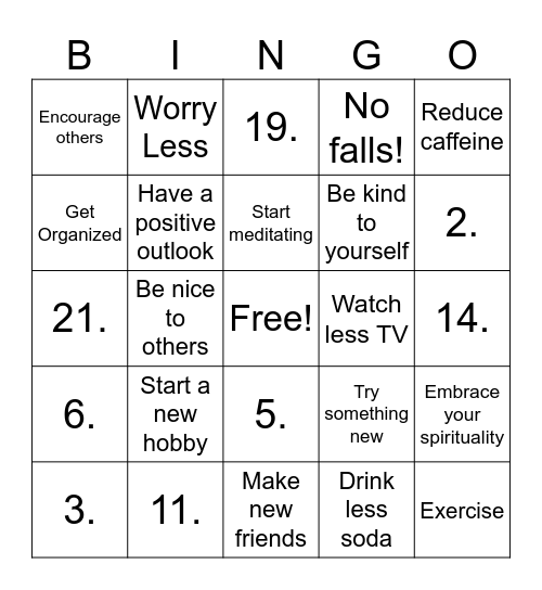 Mom's 2025 Goals BINGO Card