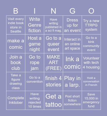 2025 Bingo! Bingo Card