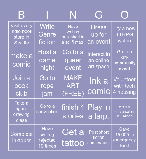 2025 Bingo! Bingo Card