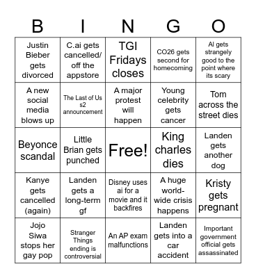 2025 BINGO Card