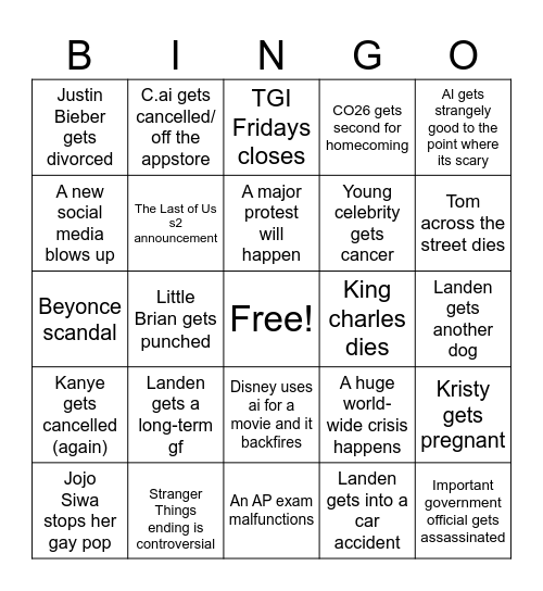 2025 BINGO Card