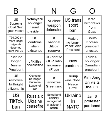 2025 Bingo Card