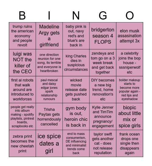 2025 BINGOOOO Bingo Card