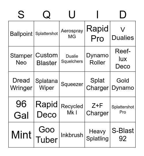 Squidiot Bingus III Bingo Card