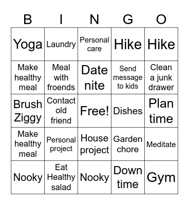 January Bingo Card