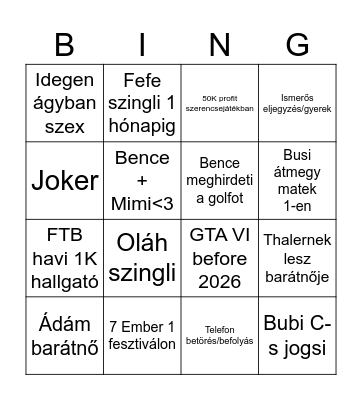 2024 Bingo Card
