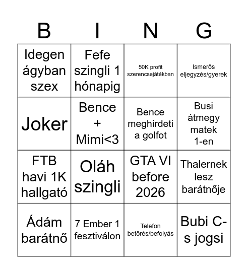 2024 Bingo Card