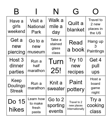 2025 Bingo Card