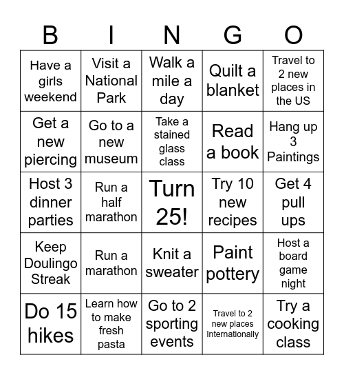 2025 Bingo Card