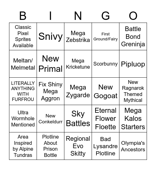 Legends: Zaza Predictions Bingo Card