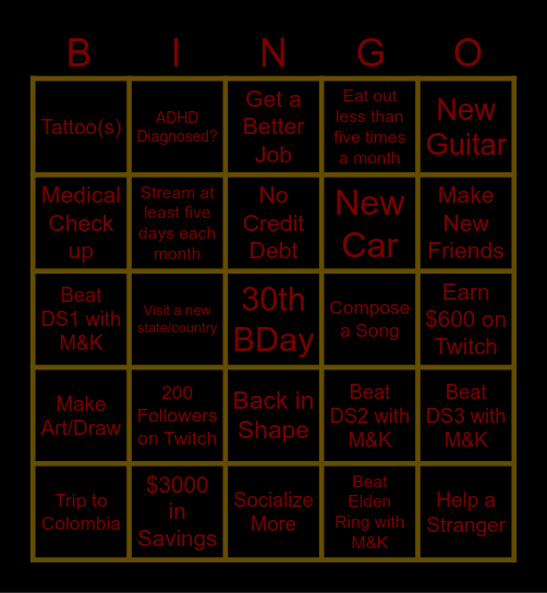 2025 Bingo Card