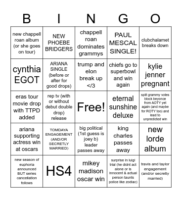 2025 Bingo Card