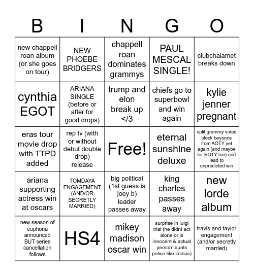 2025 Bingo Card