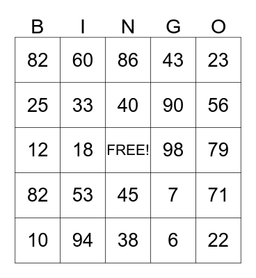 VVT Safety BINGO Card