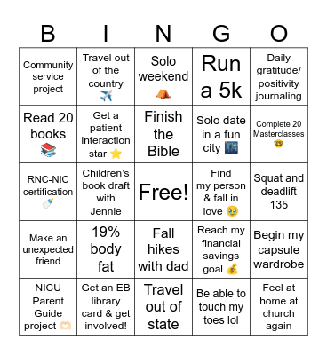 2025 Bingo Card