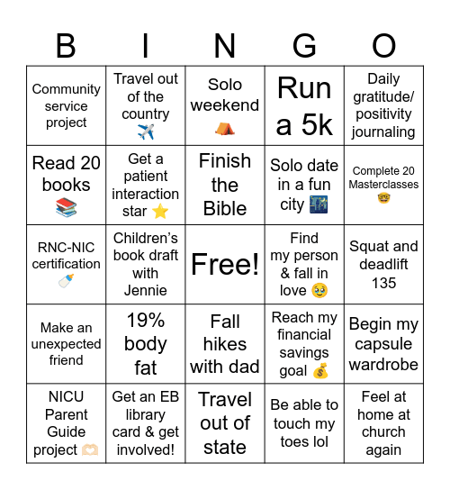 2025 Bingo Card