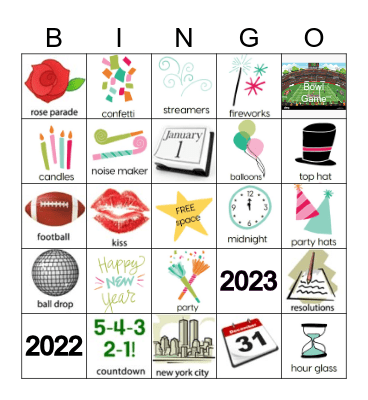 New Years BINGO Card