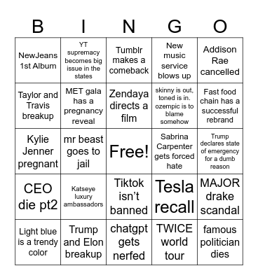 2025 Bingo Card