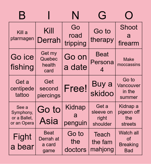 2025 Bingo Card Bingo Card