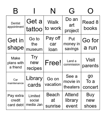 2025 Bingo Card