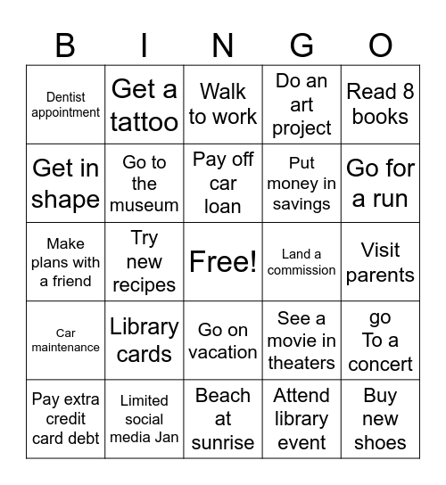 2025 Bingo Card