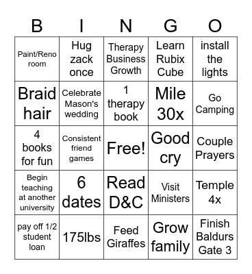 2025 Bingo Card