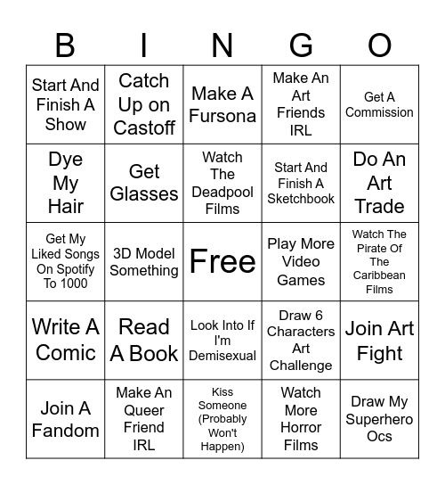 Bingo Resolution 2025 Bingo Card