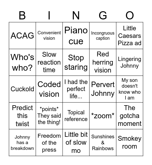 The Dead Zone S2 Bingo Card