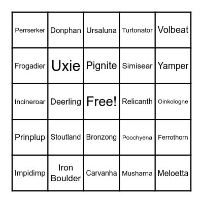 Daily Pokemon Crochet Bingo Card