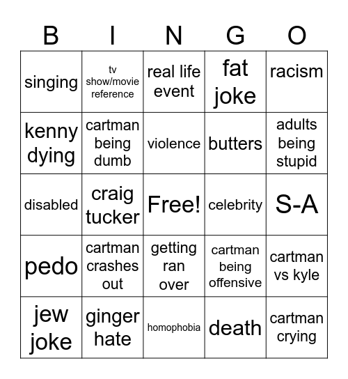 SP bingo Card