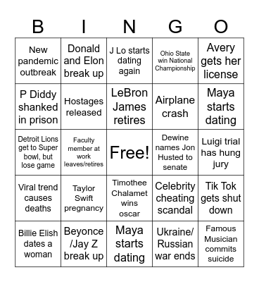 2025 Bingo - Karon Bingo Card