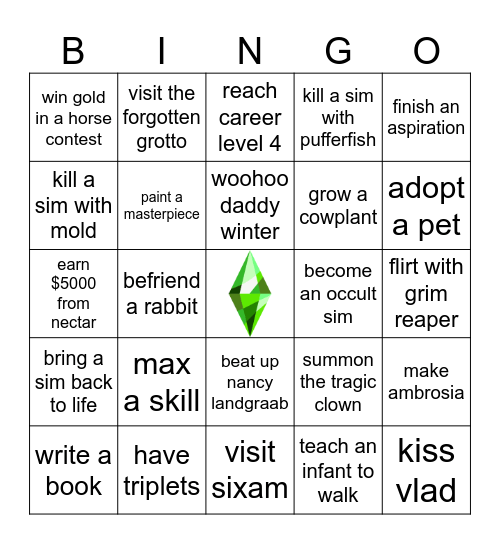 lil simsie's Sims 4 Bingo Card