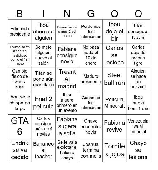 Mi 2025 bien estúpido Bingo Card