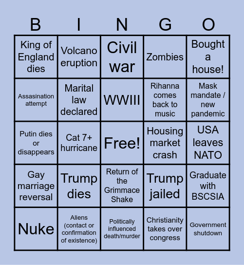 2025 Bingo Card