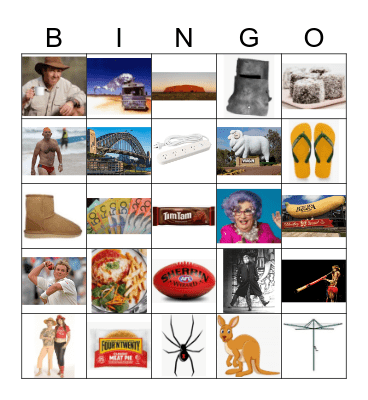 CBBC A U S S I E  ICONS Bingo Card