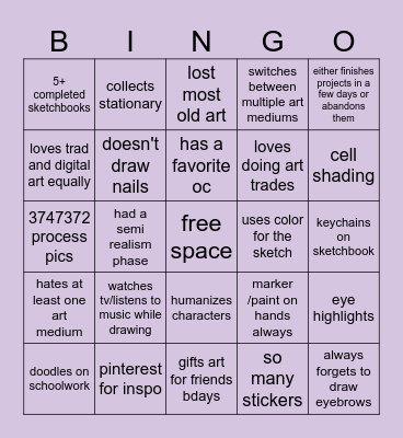 @aar1s_ artist bingo Card