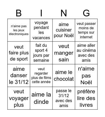 Trouver une personne qui... Bingo Card