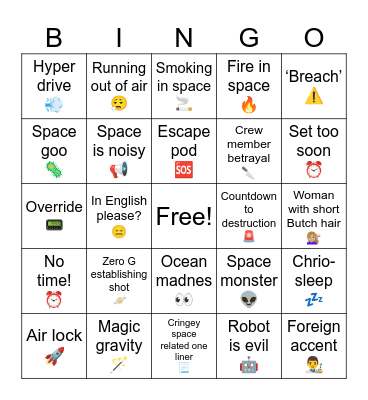 Titan AE Bingo Card